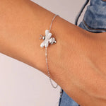 Bracciale in Argento 925 con dettaglio a forma di ape impreziosito da zirconi bianchi