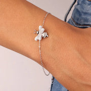 Bracciale in Argento 925 con dettaglio a forma di ape impreziosito da zirconi bianchi
