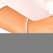 Bracciale in Argento 925 tennis impreziosito da zirconi quadrati bianchi