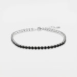 Bracciale in Argento 925 tennis impreziosito da zirconi neri - BYSIMON gioielli