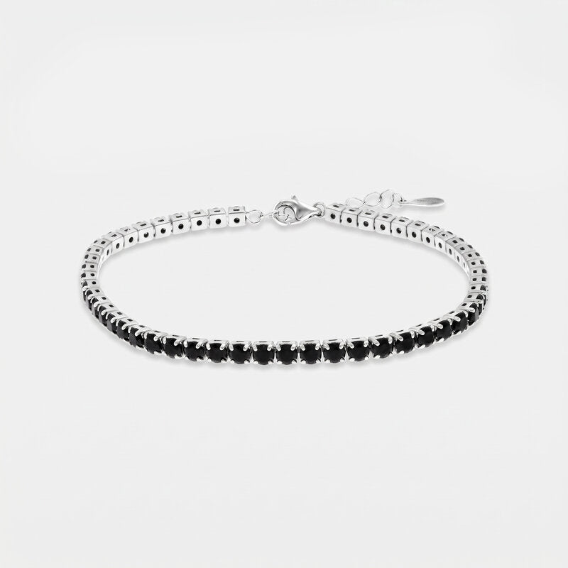 Bracciale in Argento 925 tennis impreziosito da zirconi neri - BYSIMON gioielli