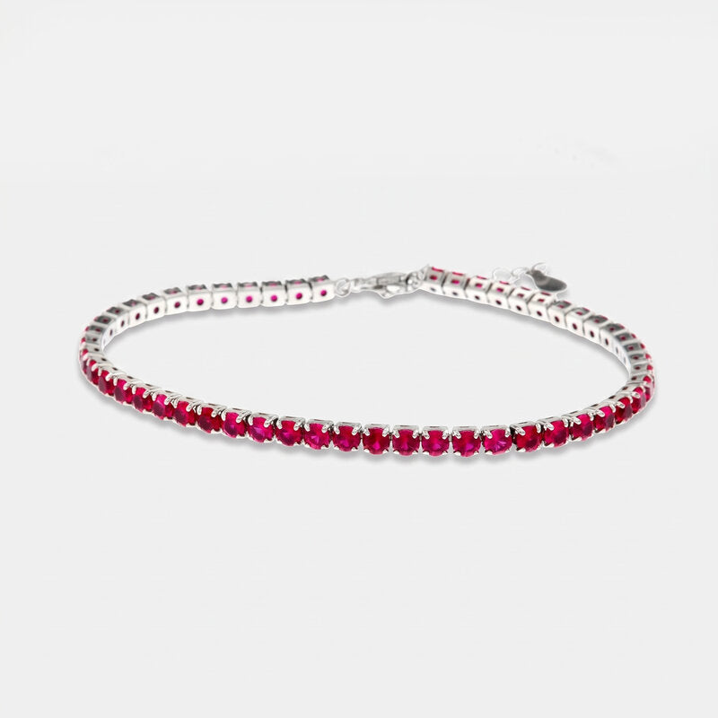 Bracciale in Argento 925 tennis impreziosito da zirconi viola - BYSIMON gioielli