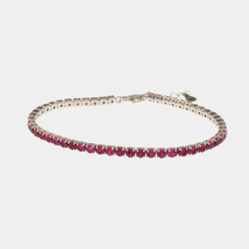 Bracciale in Argento 925 tennis impreziosito da zirconi viola