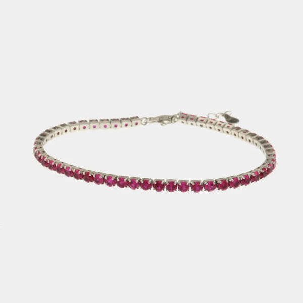 Bracciale in Argento 925 tennis impreziosito da zirconi viola - BYSIMON gioielli