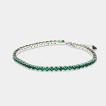 Bracciale in Argento 925 tennis impreziosito da zirconi verdi - BYSIMON gioielli