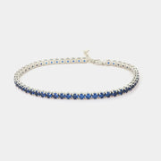 Bracciale in Argento 925 tennis impreziosito da zirconi blu