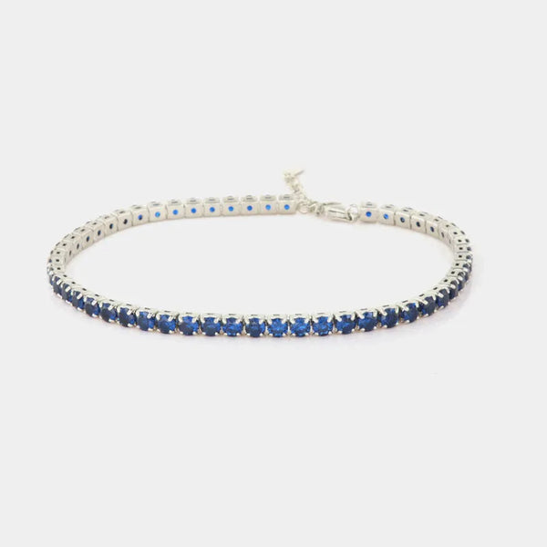 Bracciale in Argento 925 tennis impreziosito da zirconi blu