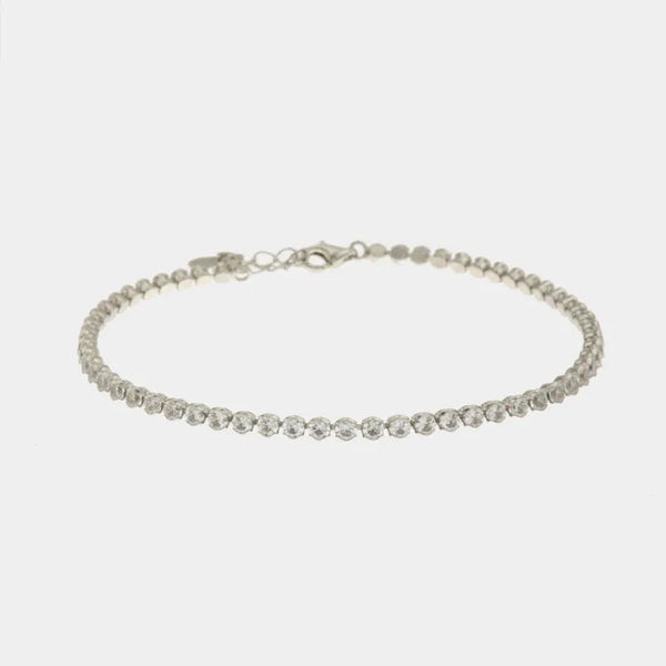 Bracciale in Argento 925 tennis impreziosito da zirconi bianchi - BYSIMON gioielli