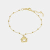 Bracciale in Argento 925 con pendente a forma di casa con cuoreplaccato oro giallo