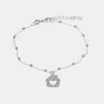 Bracciale in Argento 925 con ciondolo pendente a forma di casa impreziositi da zirconi bianchi BYS - gioiello BySimon