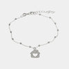 Bracciale in Argento 925 con ciondolo pendente a forma di casa impreziositi da zirconi bianchi
