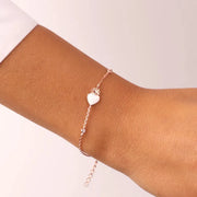 Bracciale in Argento 925 maglia in catena con dettagli in cristalli bianchi e ex voto con smalto bianco