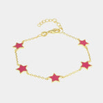 Bracciale in Argento 925 con stelle impreziosite da smalti colorati