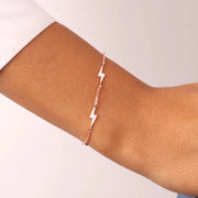 Bracciale in Argento 925 con fulmini impreziositi da smalto bianco