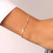 Bracciale in Argento 925 con fulmini smaltati turchese