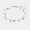 Bracciale in Argento 925 con stelle pendenti multicolor