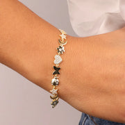 Bracciale in Argento 925 con farfalla, cuore, luna, stella e fiore impreziosito da dettagli in zirconi bianchi