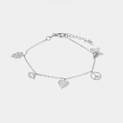 925 Silver bracelet with pendant charms