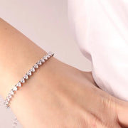 Bracciale in Argento 925 con cuori in zirconi bianchi