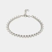 Bracciale in Argento 925 con cuori in zirconi bianchi