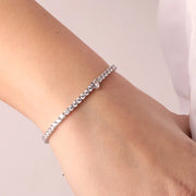 Bracciale in Argento 925 tennis in zirconi bianchi con dettaglio centrale a cuore