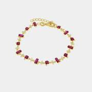 Bracciale in Argento 925 con zirconi rossi e bianchi