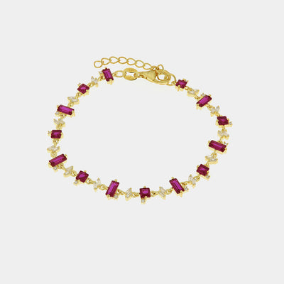 Bracciale in Argento 925 con zirconi rossi e bianchi