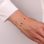 Bracciale in Argento 925 con zirconi rossi e bianchi