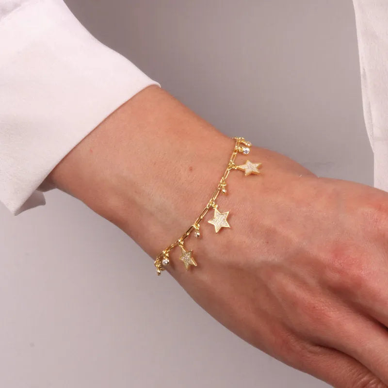 Bracciale in Argento 925 con stelle pendenti