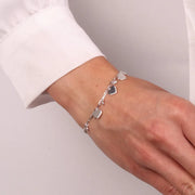 Bracciale in Argento 925 con cuori pendenti