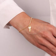 Bracciale in Argento 925 con chiave impreziosita da zirconi bianchi