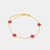 Bracciale in Argento 925 a forma di smile di colore fucsia