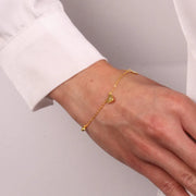 Bracciale in Argento 925 con cuori e punto luce pendenti