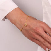 Bracciale in Argento 925 con cuore centrale e punti luce