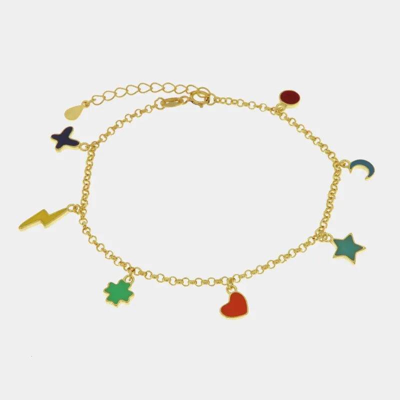 Bracciale in Argento 925 con simboli pendenti