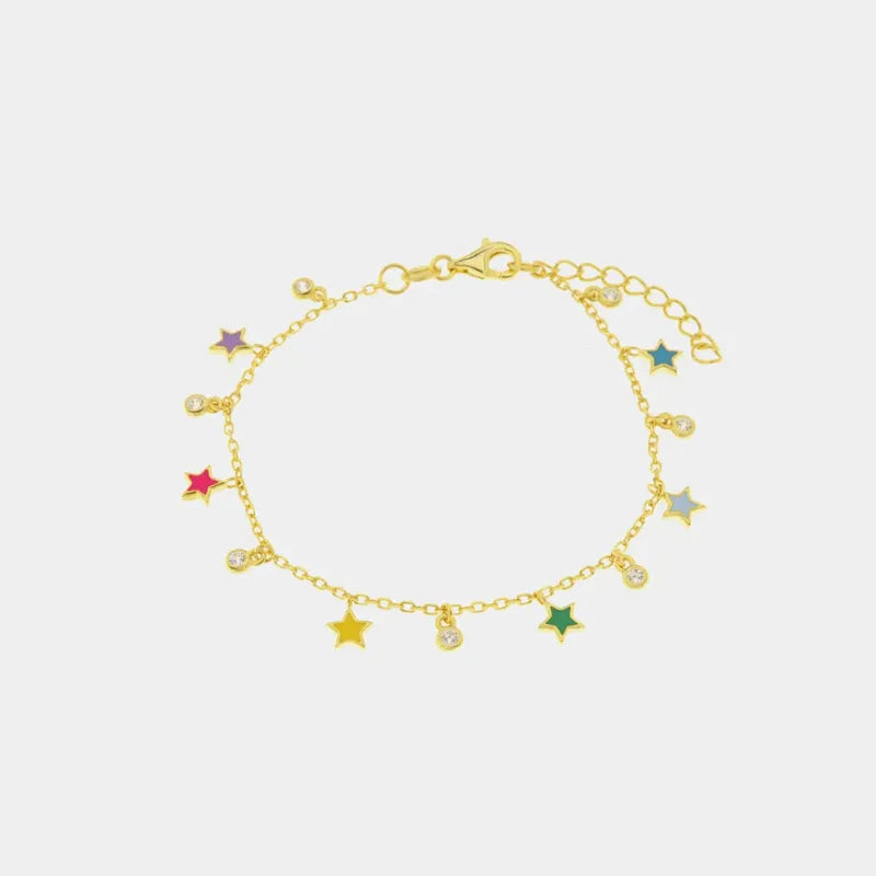 Bracciale in Argento 925 con stelle e punti luce