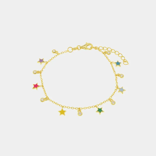 Bracciale in Argento 925 con stelle e punti luce