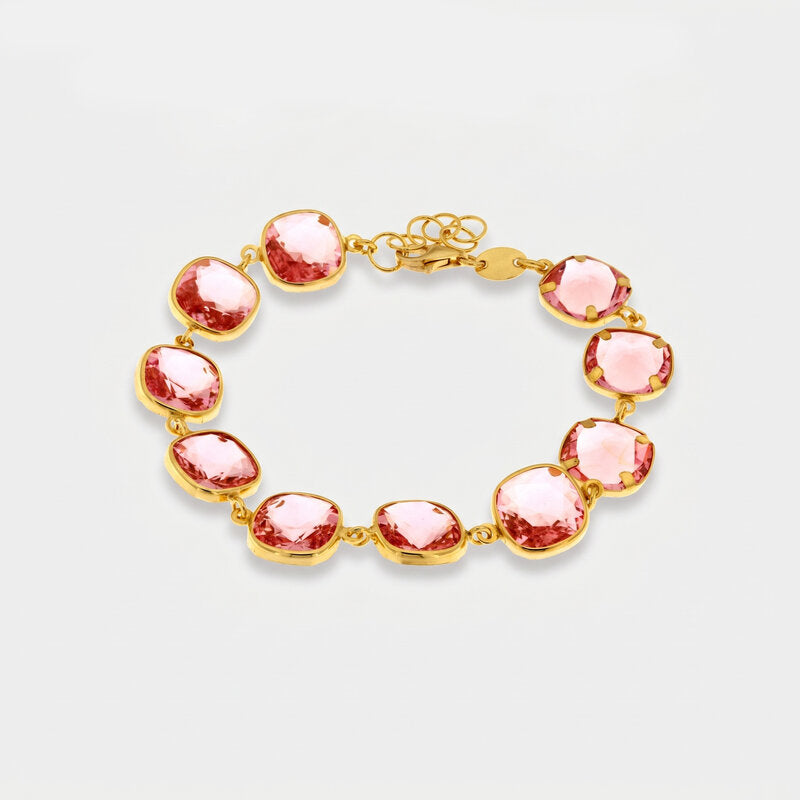 Bracciale in Argento 925 con cristalli rosa - BYSIMON gioielli