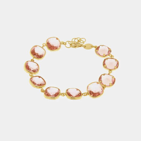 Bracciale in Argento 925 con cristalli rosa - BYSIMON gioielli