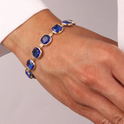 Bracciale in Argento 925 con cristalli blu
