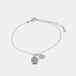 Bracciale in Argento 925 campanella portafortuna impreziosito da zirconi bianchi e quadrifoglio