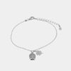 Bracciale in Argento 925 campanella portafortuna impreziosito da zirconi bianchi e quadrifoglio