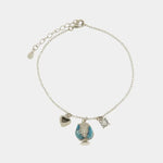 Bracciale in Argento 925 con pumo e pendente cuore