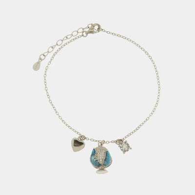 Bracciale in Argento 925 con pumo e pendente cuore