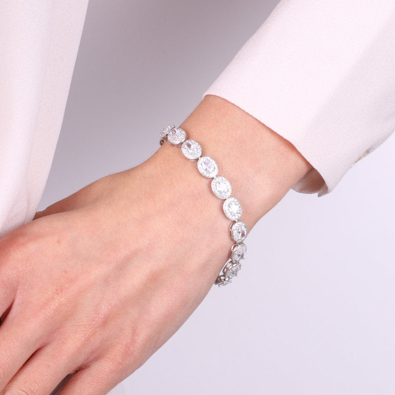 Bracciale in Argento 925 con zirconi trasparenti