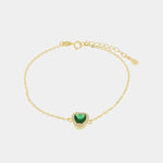 Bracciale in Argento 925 con cuore verde - BYSIMON gioielli