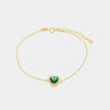 Bracciale in Argento 925 con cuore verde