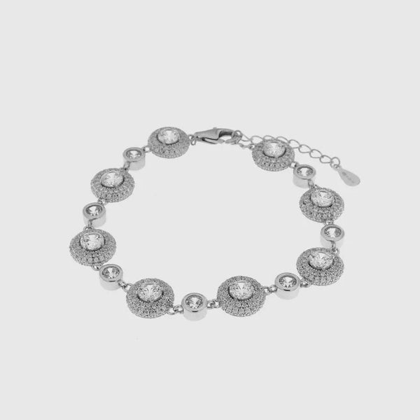 Bracciale in Argento 925 con punti luce trasparenti - BYSIMON gioielli