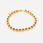 Bracciale in Argento 925 con punti luce rosso rubino - BYSIMON gioielli