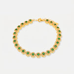 Bracciale in Argento 925 con punti luce verdi BYSIMON - gioiello BySimon